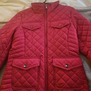 Tommy Hilfiger Red Quilted Puffer Jacket